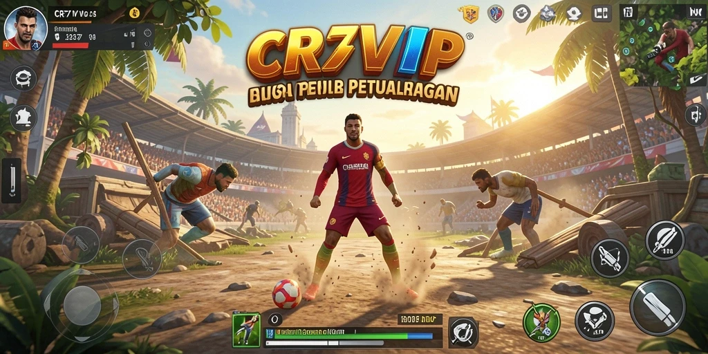 Screenshot gameplay CR7VIP yang menunjukkan eksplorasi dunia terbuka yang seru.
