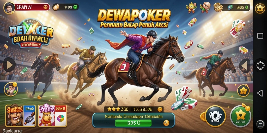 Tampilan seru gameplay balap DEWAPOKER yang mendebarkan.