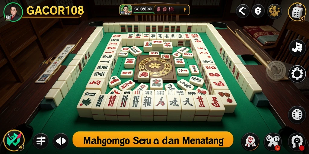 Screenshot gameplay GACOR108 yang menampilkan aksi Mahjong yang seru.
