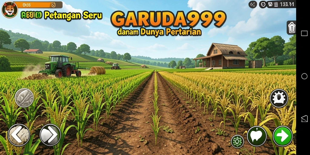 Screenshot gameplay GARUDA999 yang menunjukkan aktivitas bertani yang seru.