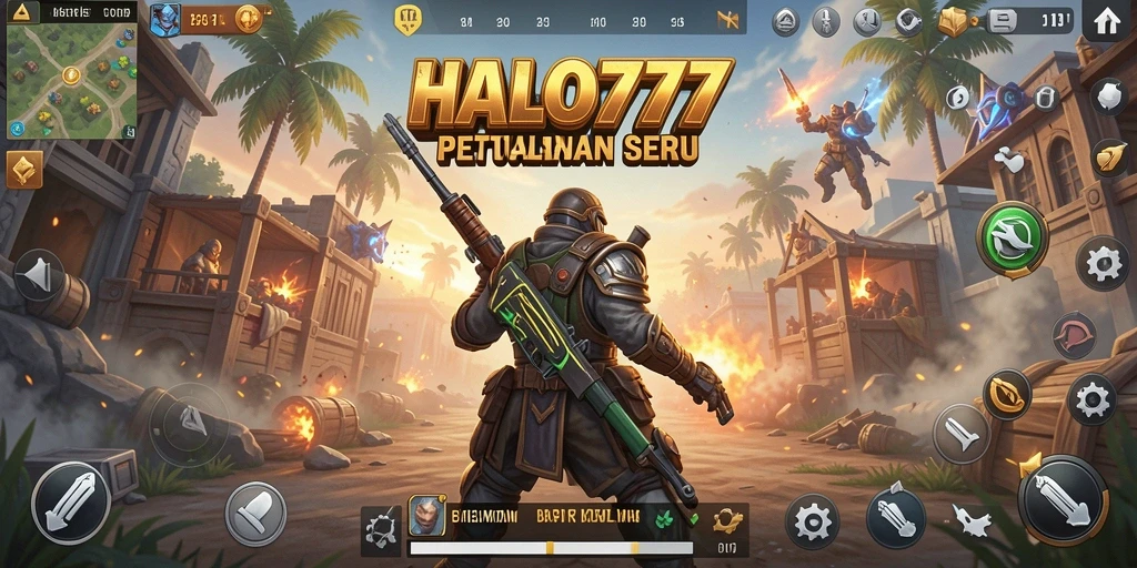 Screenshot gameplay HALO777 menampilkan aksi seru dalam Battle Royale.