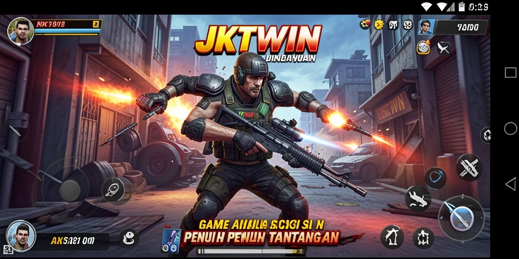 Tampilan aksi seru dalam gameplay JKTWIN yang menegangkan.