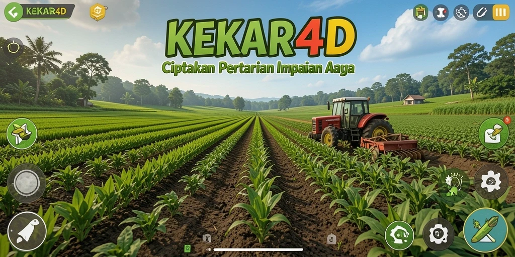Tampilan gameplay <strong>KEKAR4D</strong> saat panen tanaman hijau.