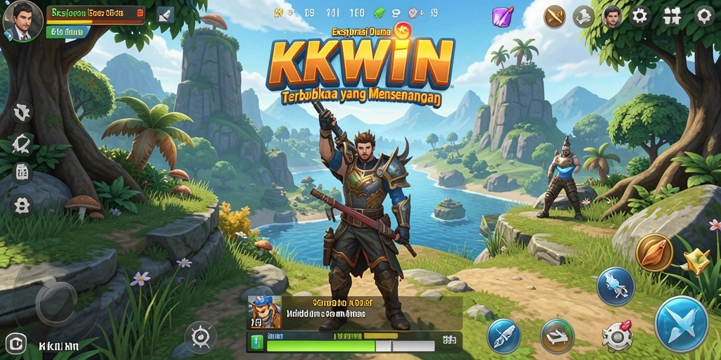Tangkapan layar gameplay KKWIN menampilkan dunia terbuka yang luas dan mendetail.