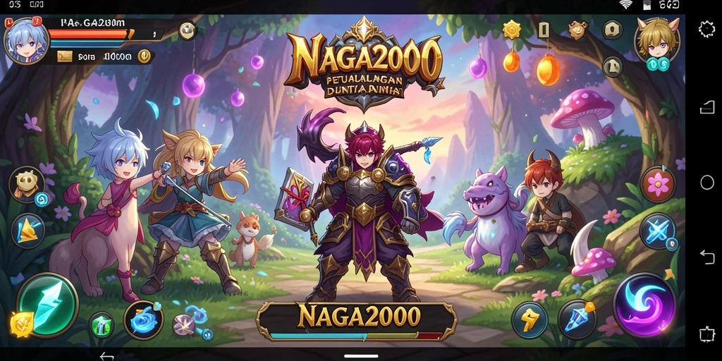 Tampilan seru gameplay NAGA2000 dengan karakter Anime yang menarik.