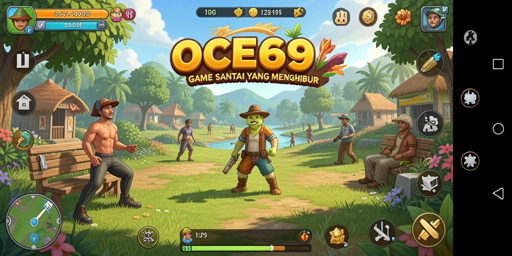 Tampilan gameplay OCE69 yang ceria dan menghibur.