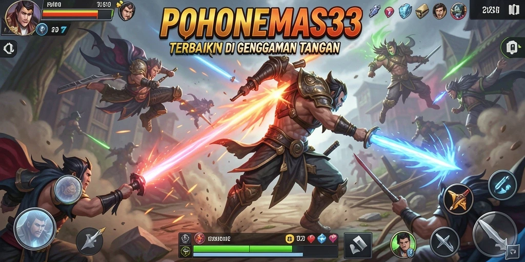 Screenshot gameplay seru dari POHONEMAS33 dengan pertarungan yang menegangkan.