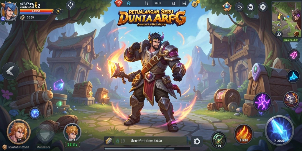 Tampilan gameplay REMI62 dengan karakter beraksi melawan monster.