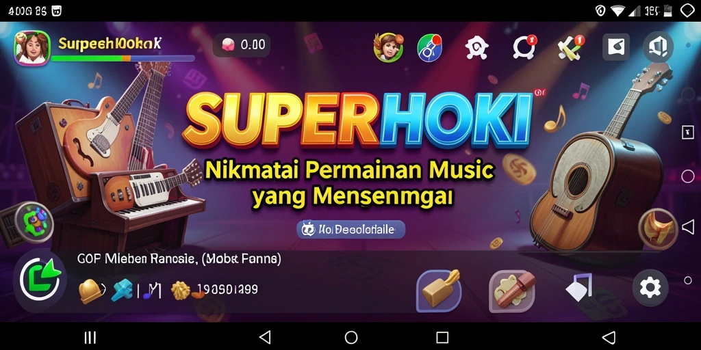 Tampilan gameplay SUPERHOKI yang menarik dan penuh warna.