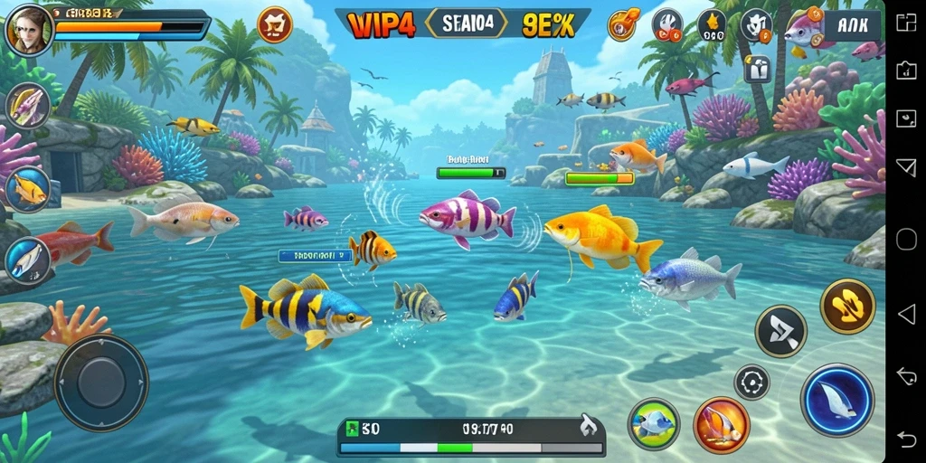 Tampilan gameplay seru SVIP4 dalam menembak ikan.