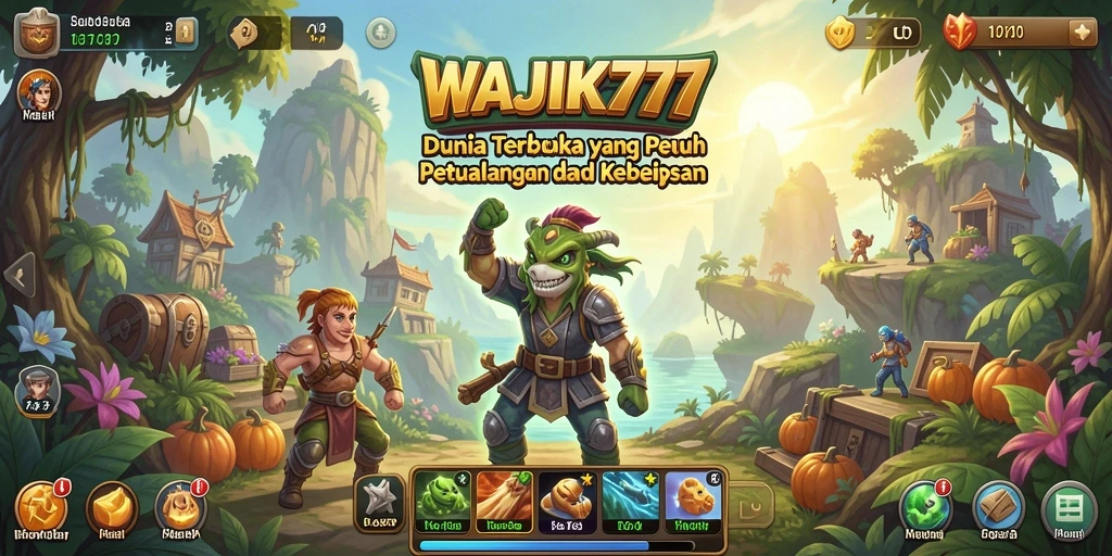 Screenshot gameplay WAJIK777 menunjukkan eksplorasi dunia yang luas dan penuh petualangan.